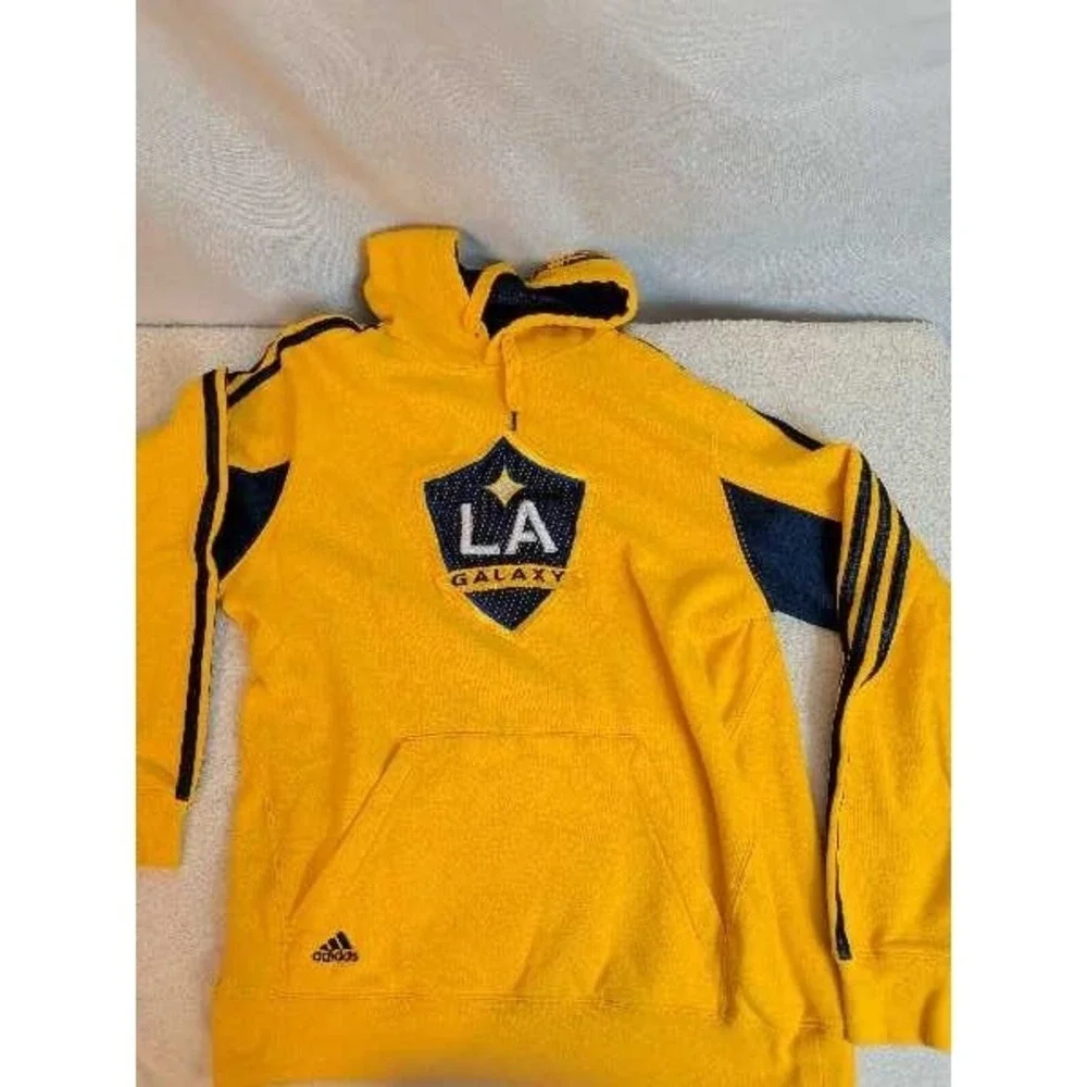 LA Galaxy Adidas Hoodie Lot 2 Men's Medium Soccer Pullover Athletic